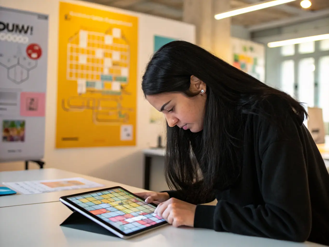 A vibrant image of a player immersed in a 一竞技 puzzle game, showcasing the platform's user-friendly interface and engaging gameplay.